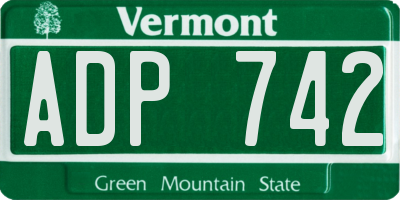 VT license plate ADP742