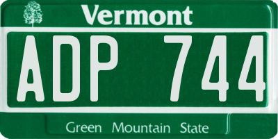 VT license plate ADP744