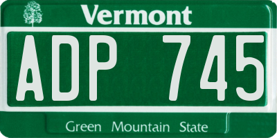 VT license plate ADP745