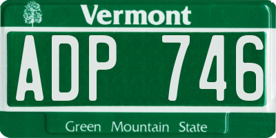 VT license plate ADP746
