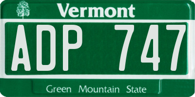 VT license plate ADP747