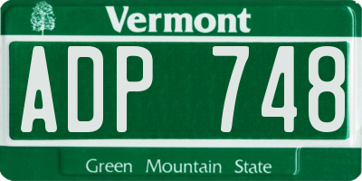 VT license plate ADP748