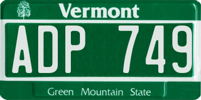 VT license plate ADP749