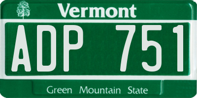 VT license plate ADP751