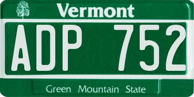 VT license plate ADP752