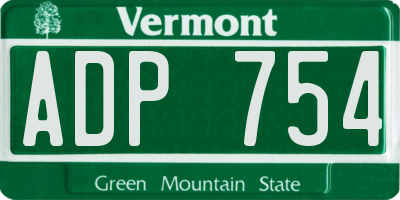 VT license plate ADP754