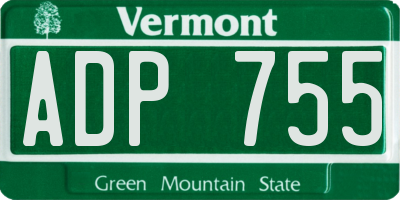 VT license plate ADP755