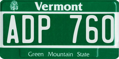 VT license plate ADP760