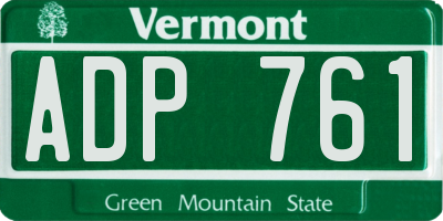 VT license plate ADP761
