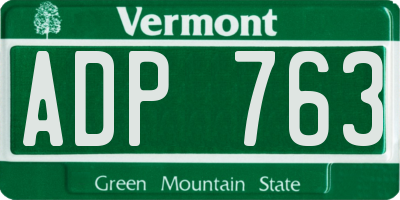 VT license plate ADP763
