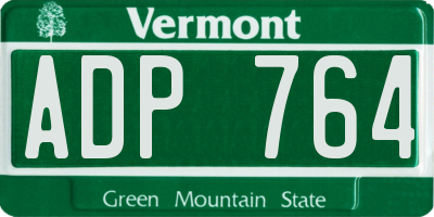 VT license plate ADP764