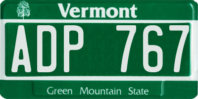 VT license plate ADP767