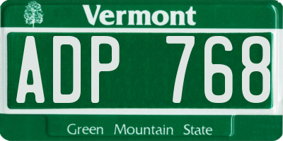 VT license plate ADP768