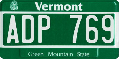 VT license plate ADP769