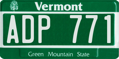 VT license plate ADP771