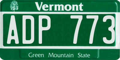 VT license plate ADP773