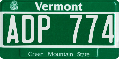 VT license plate ADP774