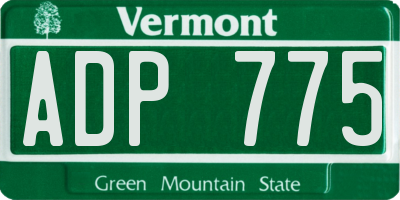 VT license plate ADP775