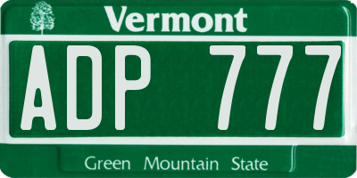 VT license plate ADP777