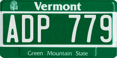 VT license plate ADP779