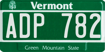 VT license plate ADP782