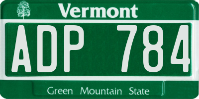 VT license plate ADP784