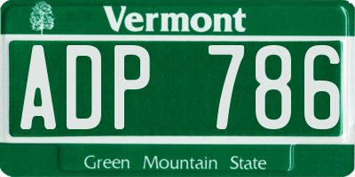 VT license plate ADP786