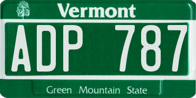 VT license plate ADP787
