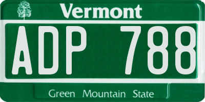 VT license plate ADP788