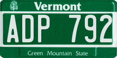VT license plate ADP792