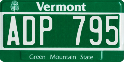 VT license plate ADP795