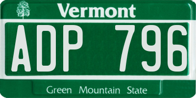 VT license plate ADP796