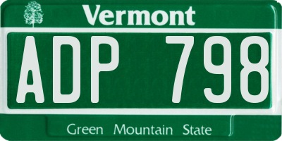 VT license plate ADP798
