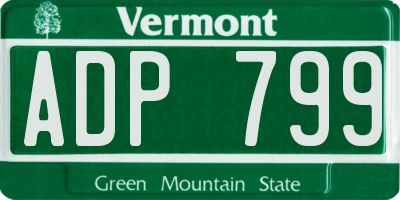 VT license plate ADP799