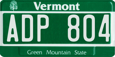 VT license plate ADP804