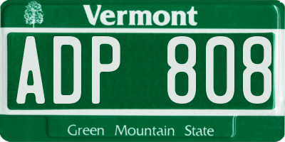 VT license plate ADP808