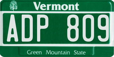 VT license plate ADP809