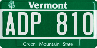 VT license plate ADP810