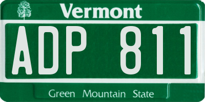 VT license plate ADP811