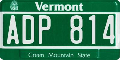 VT license plate ADP814