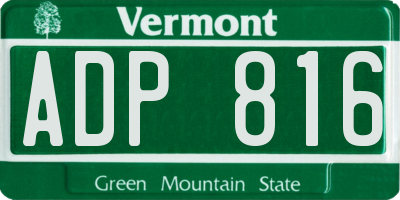 VT license plate ADP816