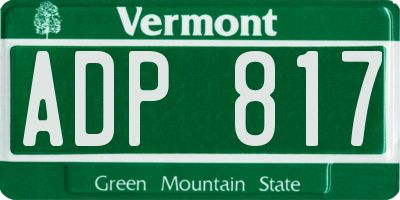 VT license plate ADP817