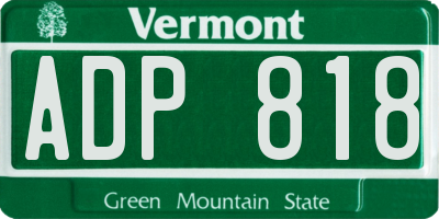 VT license plate ADP818