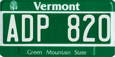 VT license plate ADP820