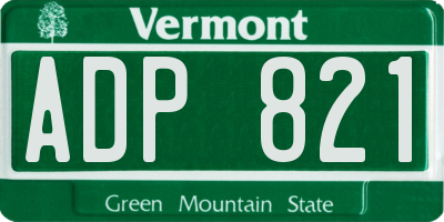 VT license plate ADP821