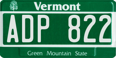 VT license plate ADP822