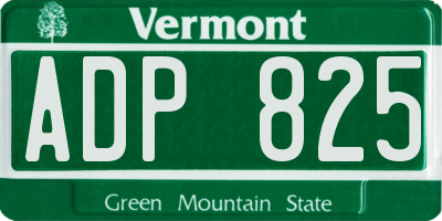 VT license plate ADP825