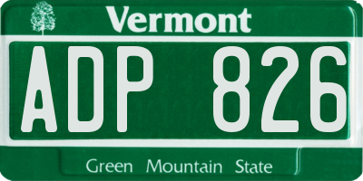 VT license plate ADP826