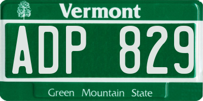 VT license plate ADP829