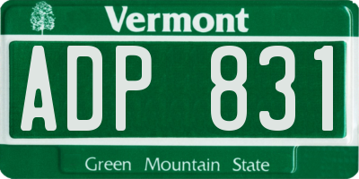 VT license plate ADP831